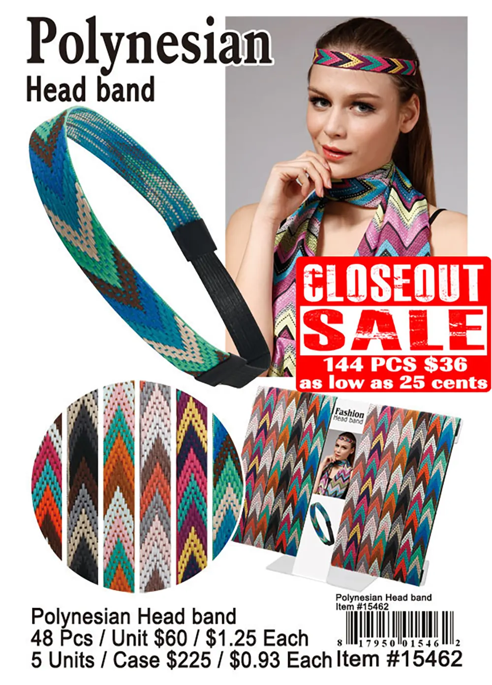 Polynesian Headband - Closeout 144 Pcs.